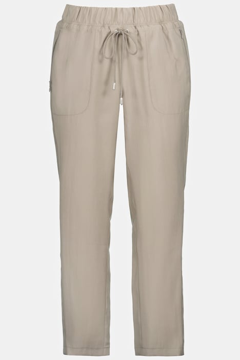 7/8-Hose, schmales Bein, Elastikbund, Zipptaschen