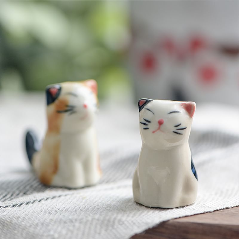 Koringa - Keramische eetstokjeshouder in de vorm van een kat (verschillende ontwerpen)