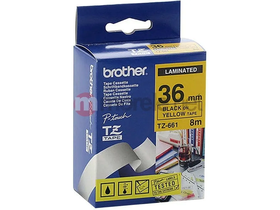 Brother TZe-661 - sort på gul 36mm x 8m