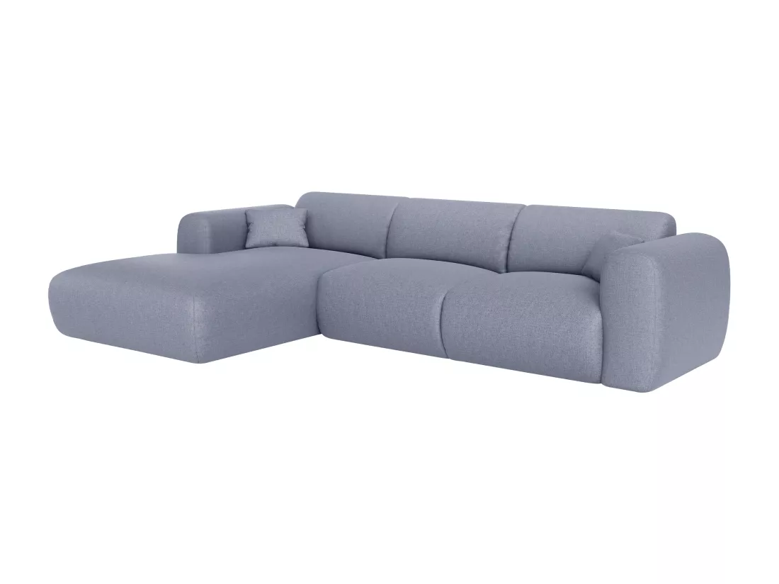 Grand canapé d'angle gauche en tissu chiné gris POGNI de Maison Céphy