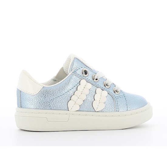 Baskets basses cœurs brillants   Bleu        de               P'tit Bisou premiers pas