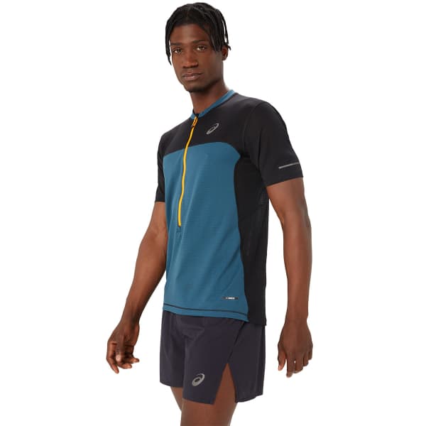 T-shirt running ASICS FUJITRAIL SS TOP MAGNETIC BLUE/PERFORMANCE BLACK
