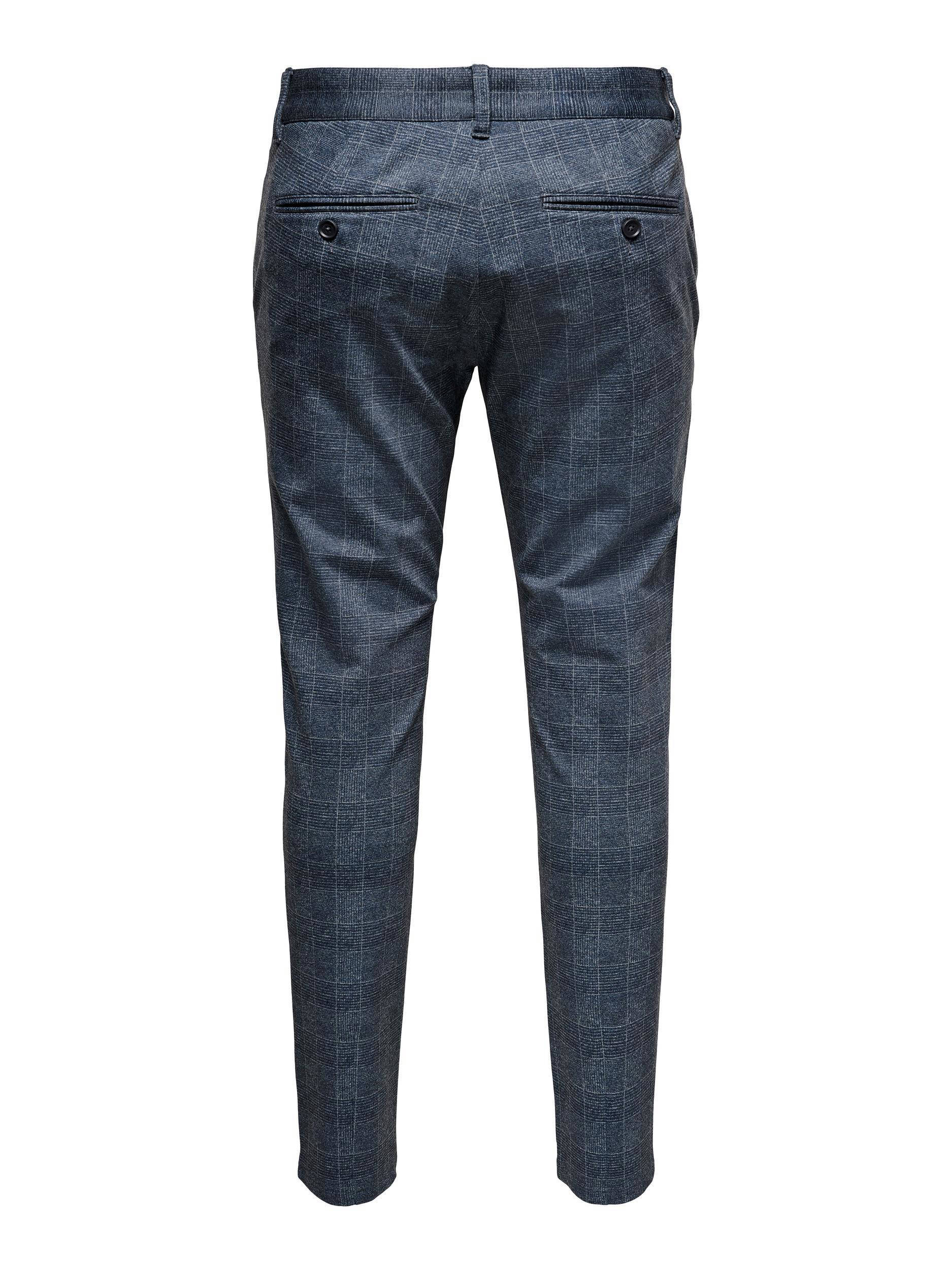 ONLY & SONS geruite regular fit broek ONSMARK blauw