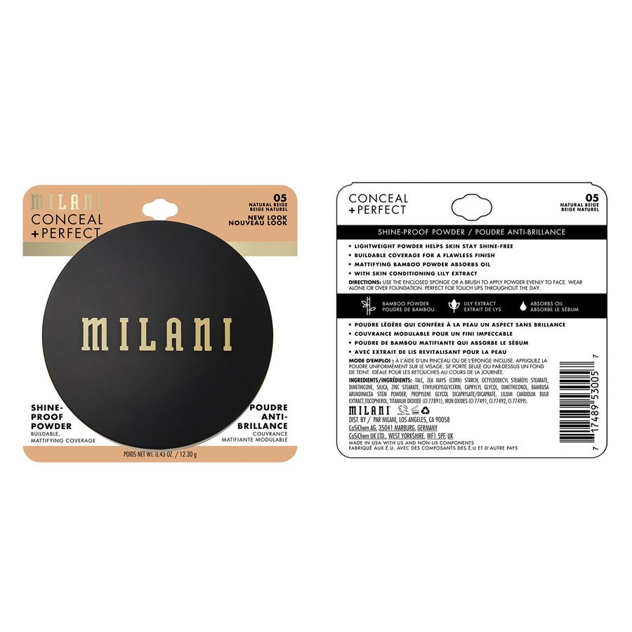 Milani Cosmetics Conceal + Perfect Shine-Proof Powder 05 Natural Beige 12,3g