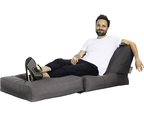 Zitpunt Twist Scuba fauteuil, antraciet, 90x70x80 cm (uitgeklapt 180x70x60 cm)