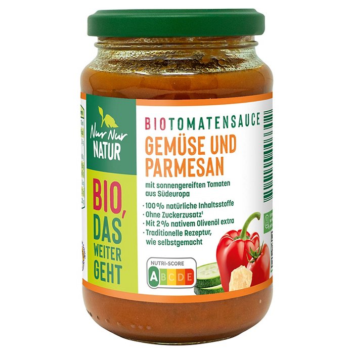 NUR NUR NATUR Bio-Tomatensauce 325 ml, Gemüse Parmesan