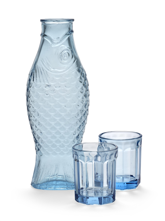 Serax Fish & Fish by Paola Navone karaf en glazen set Blue
