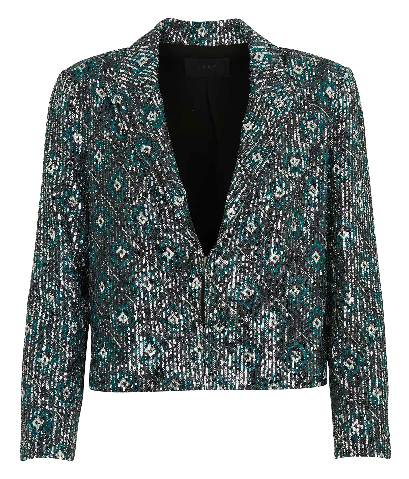 Veste de tailleur courte à sequins | Noir