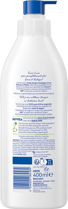NIVEA Q10 Plus Argan Oil Body Lotion - Body Care - Hydrateert de droge huid - Met heilzame arganolie - 400 ml