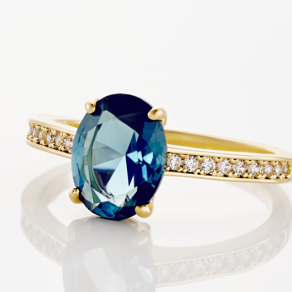 Bague Solitaire Nadau Plaqué Or Pierre Artificielle Oxyde