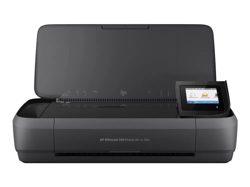 HP Officejet 250 Mobile All-in-One - Multifunktionsprinter - farve - blækprinter - Legal (216 x 356 mm) (original) - A4/Legal (medie) - op til 8 spm (kopiering) - op til 10 spm (udskriver) - 50 ark - USB 2.0, USB vært, Wi-Fi