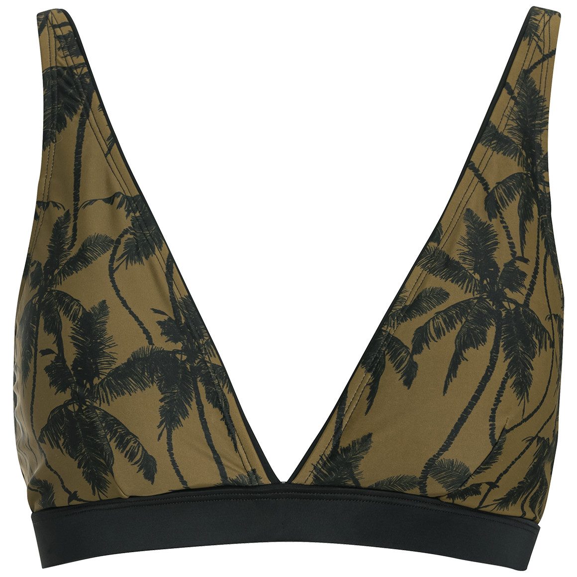 Gina Benotti Damen Bikinioberteil mit Palmen-Muster oliv