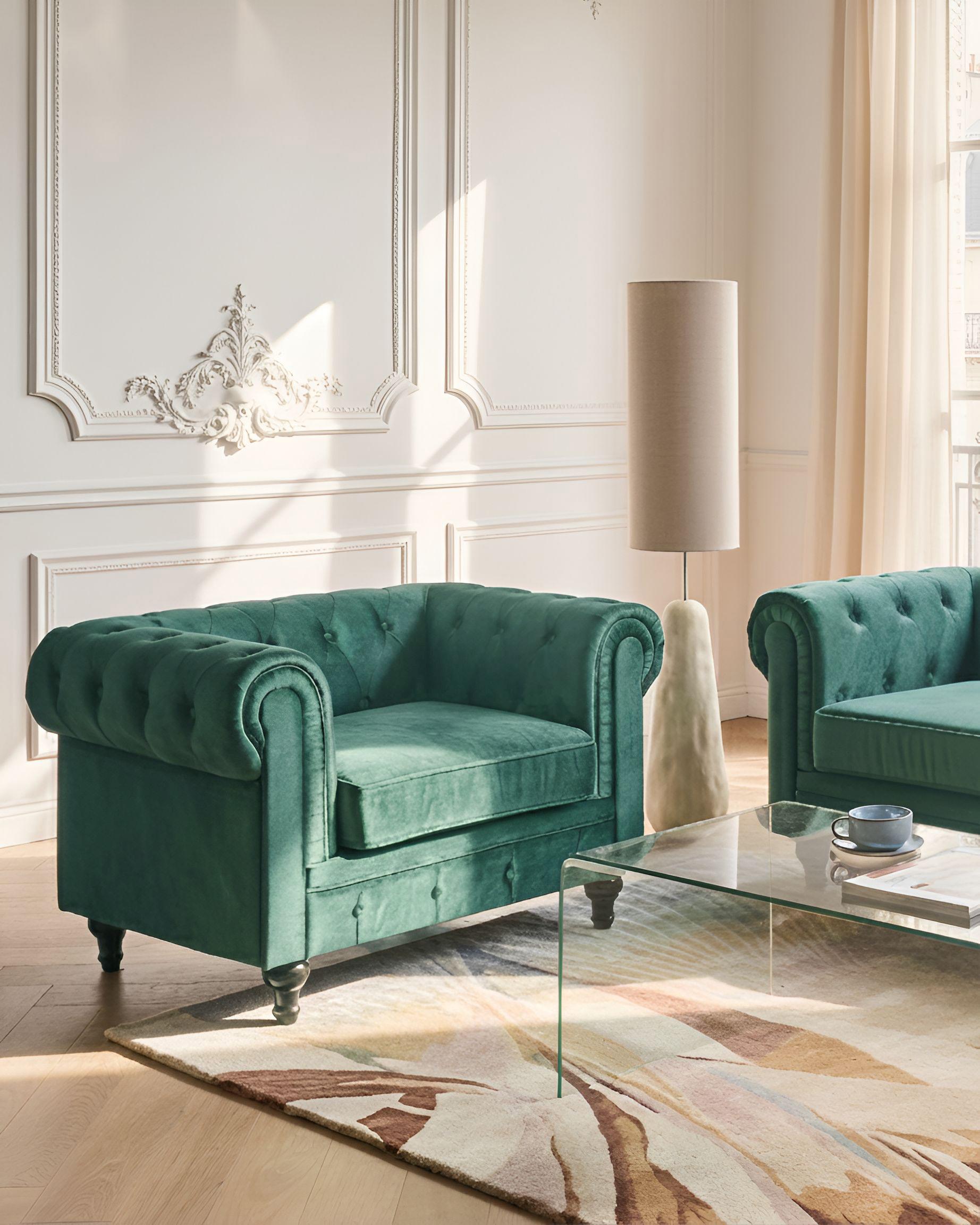 Fauteuil CHESTERFIELD Fluweel Smaragdgroen