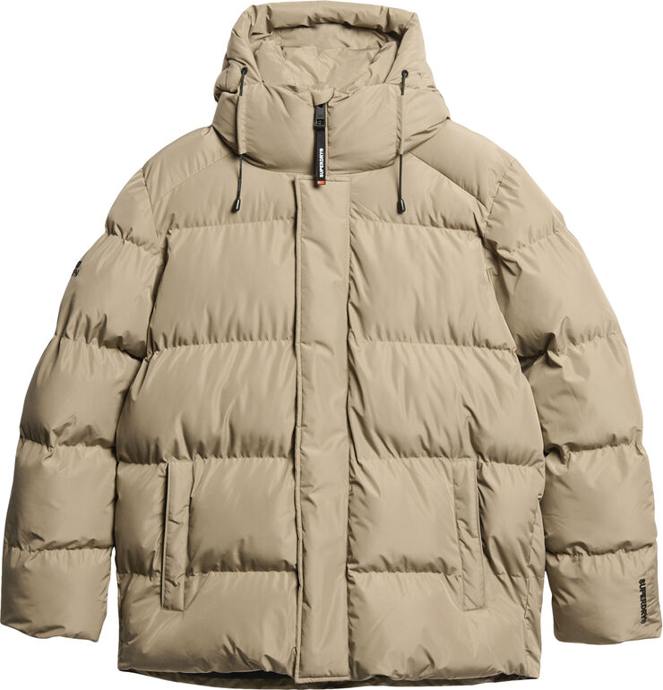 Superdry HOODED 5 BAFFLE SPORTS PUFFER Timber wolf brown