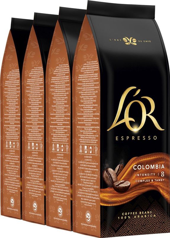 L'OR Espresso - Origins Colombia - Koffiebonen - 4 x 500 gram - Intensiteit 8/12