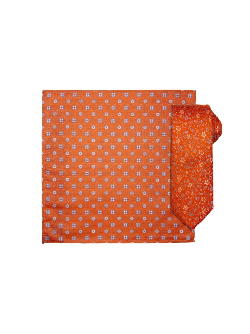 Santi silkeslips og lommetørkle Orange Clown Fish