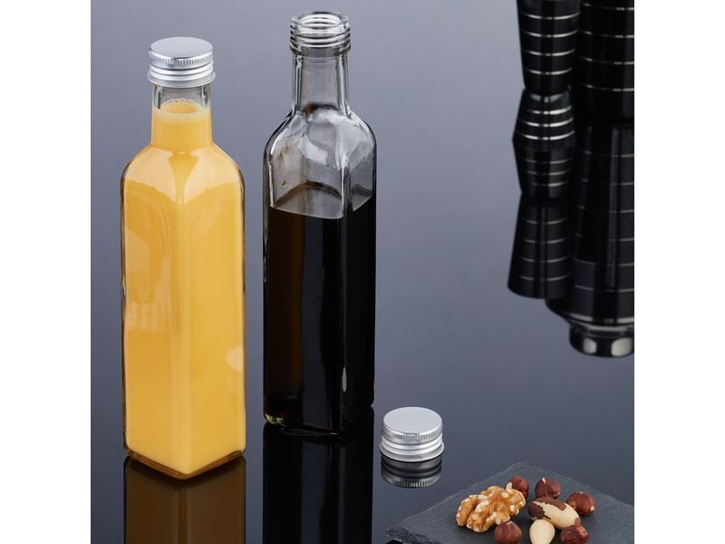 relaxdays Einmachflasche 250 ml, 8 Stück Glasflaschen zum Befüllen mit Likör, Saft, Öl