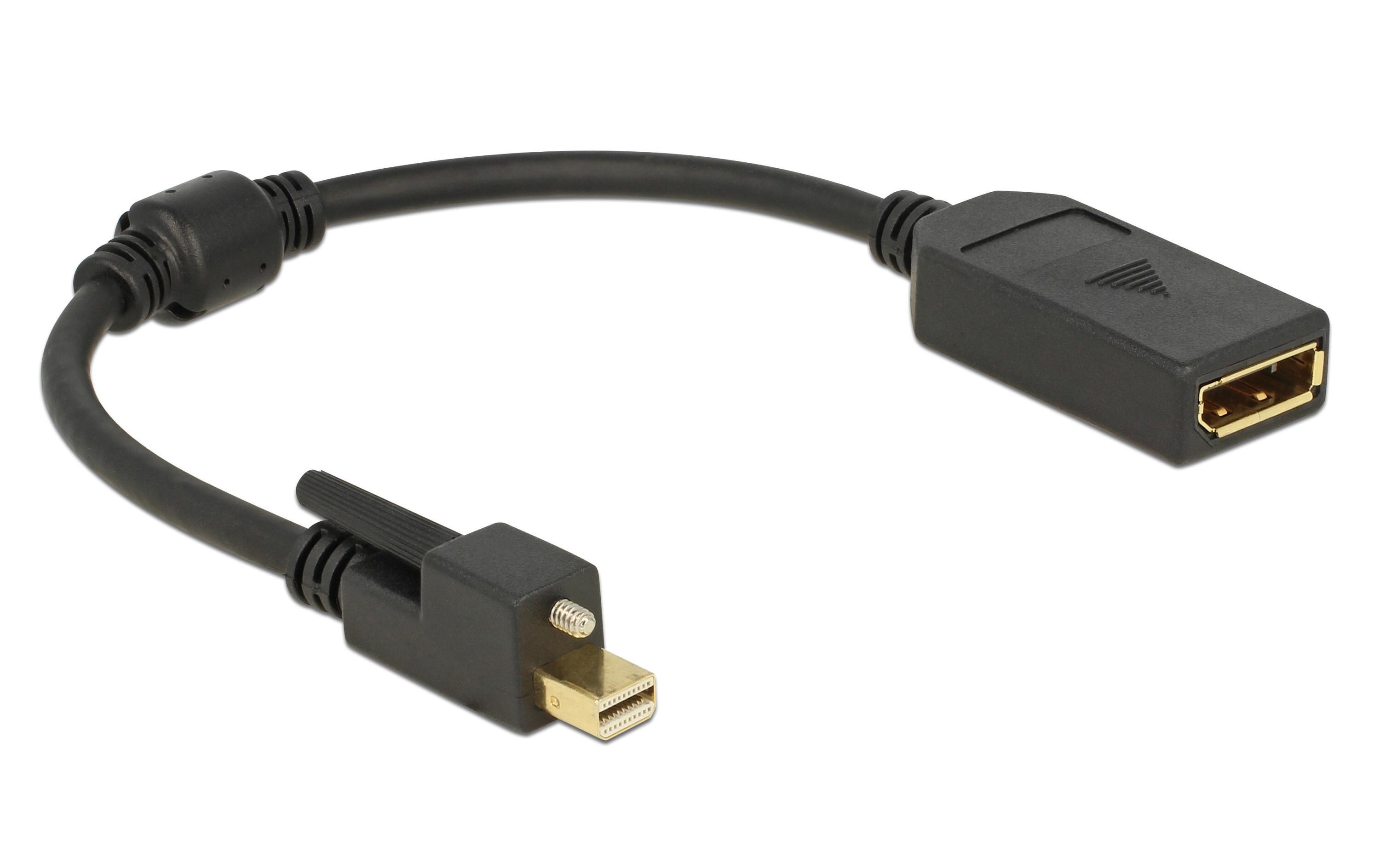 Adapter Mini-Displayport - Displayport, 4K, verschraubbarAdapterkabel zur Übertragung von Audio- und Videosignalen