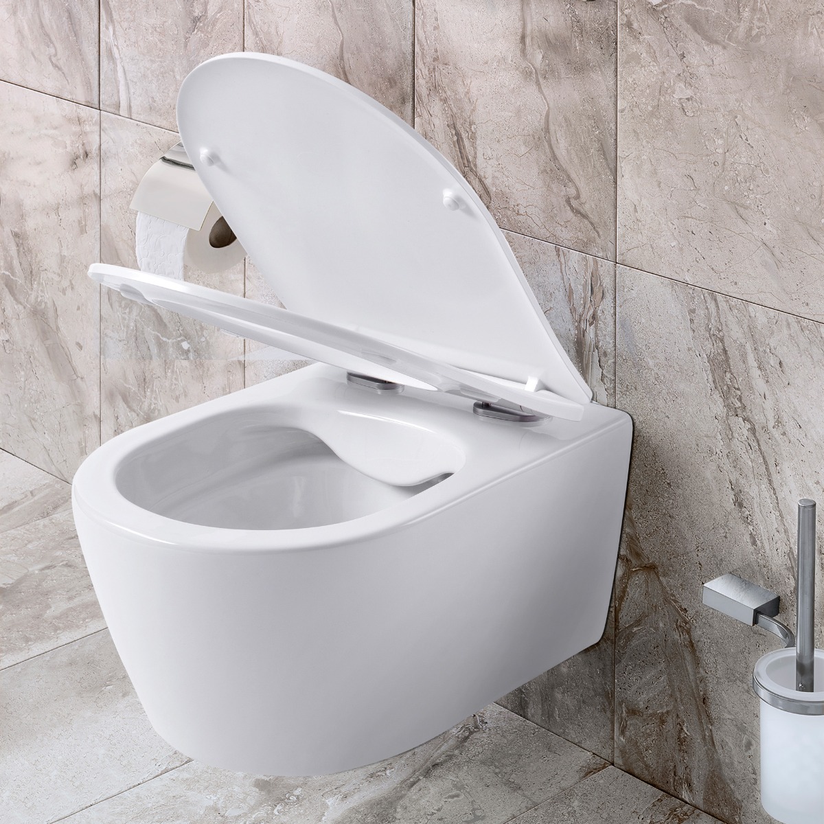 Sanigoods Willow hangend toilet met softclose sluiting wit