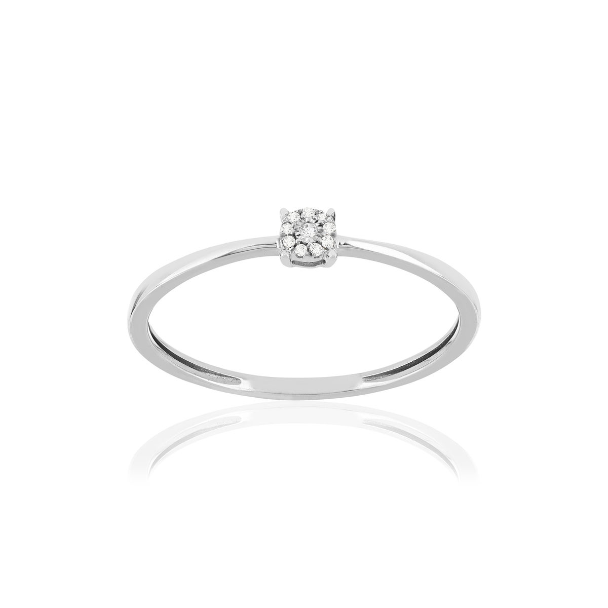 Bague or 375 blanc diamants