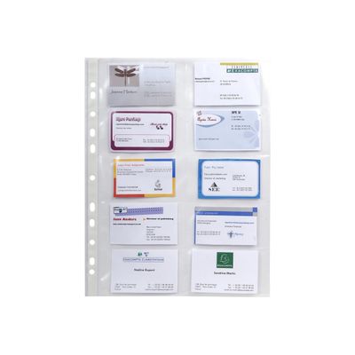Exacompta - 10 Pochettes pour cartes de visite - A4 - cristal