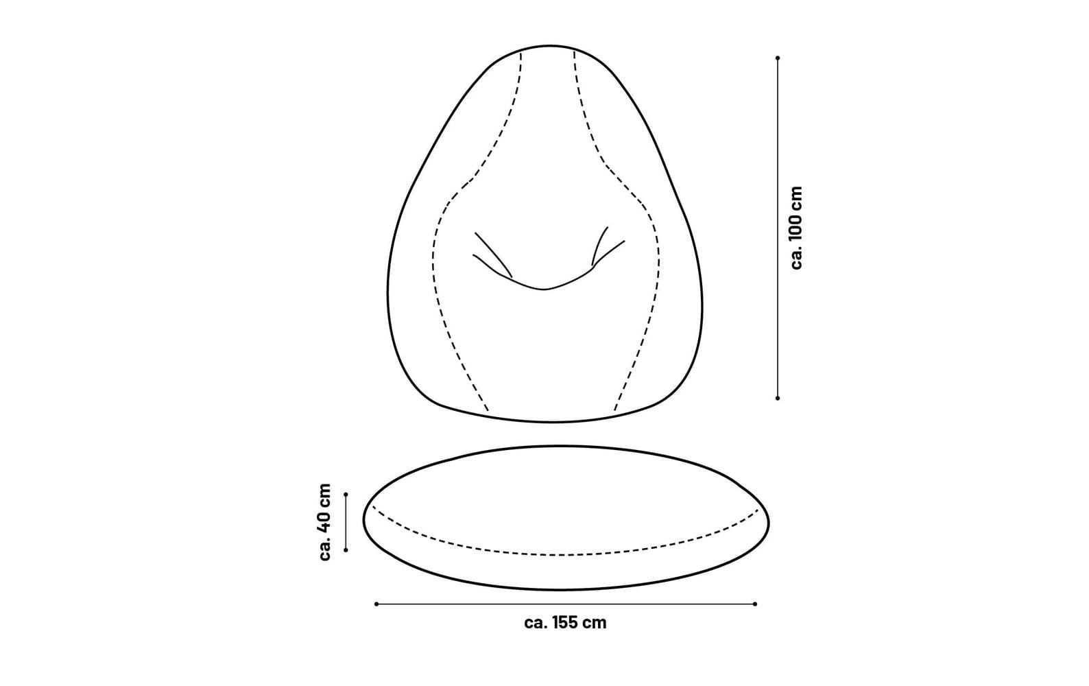 Sitzsack Flexi Comfort 380 L, Dunkelgrau<br>2-in-1 Sitzsack