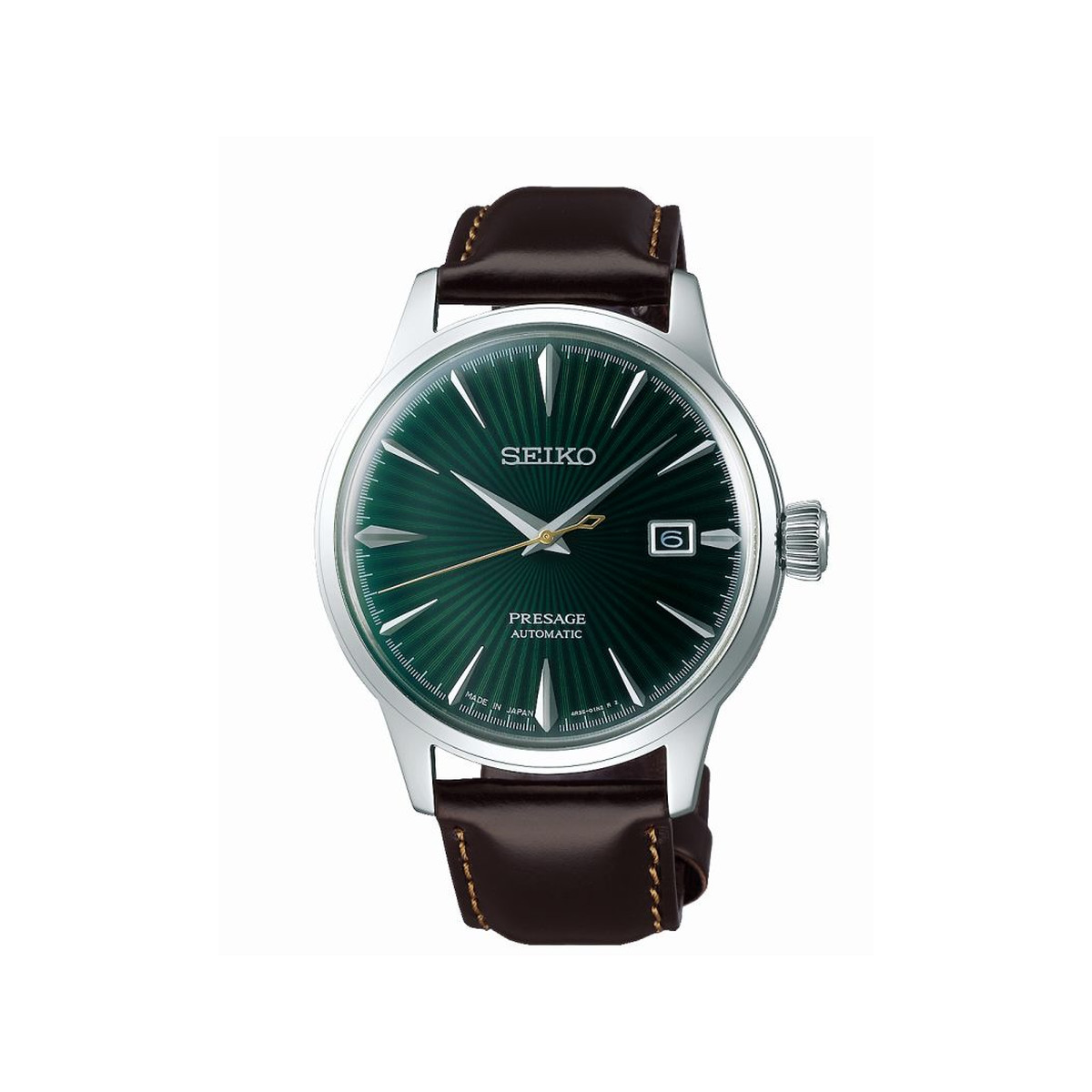 Montre Seiko Presage automatique acier cuir marron