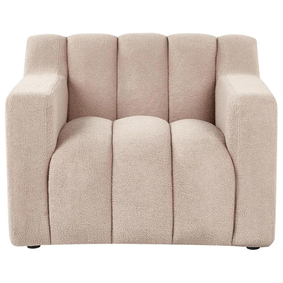 AGERUP - Fauteuil - Beige - Bouclé