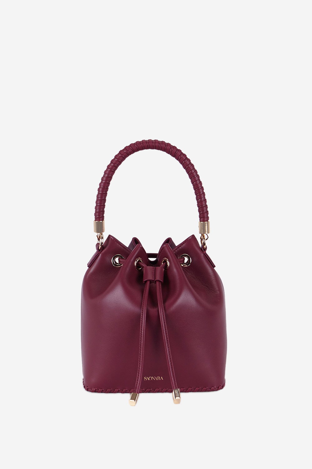 Bucket leather crossbody