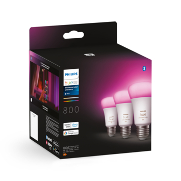 Philips Hue standaardlamp - wit en gekleurd 9W - 3 pack - E27