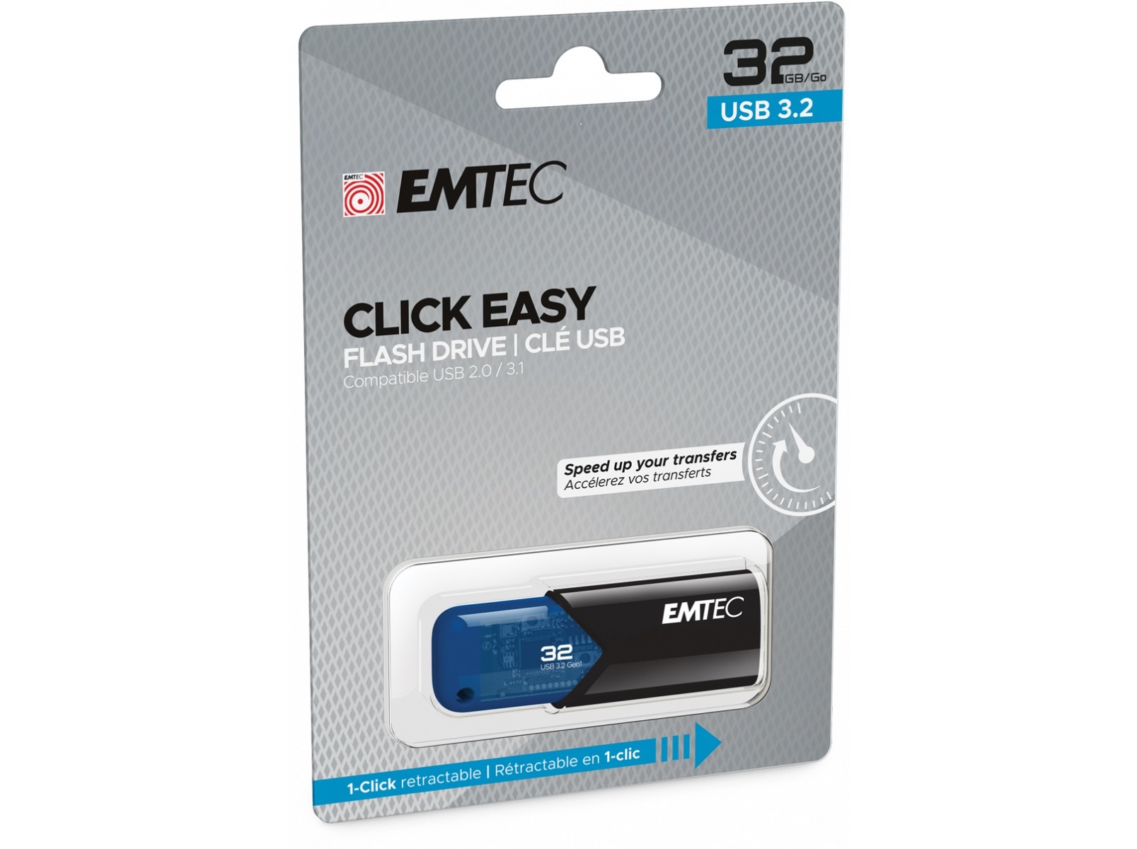 MEMÓRIAS USB EMTEC 3.2 CLIK EASY 32GB