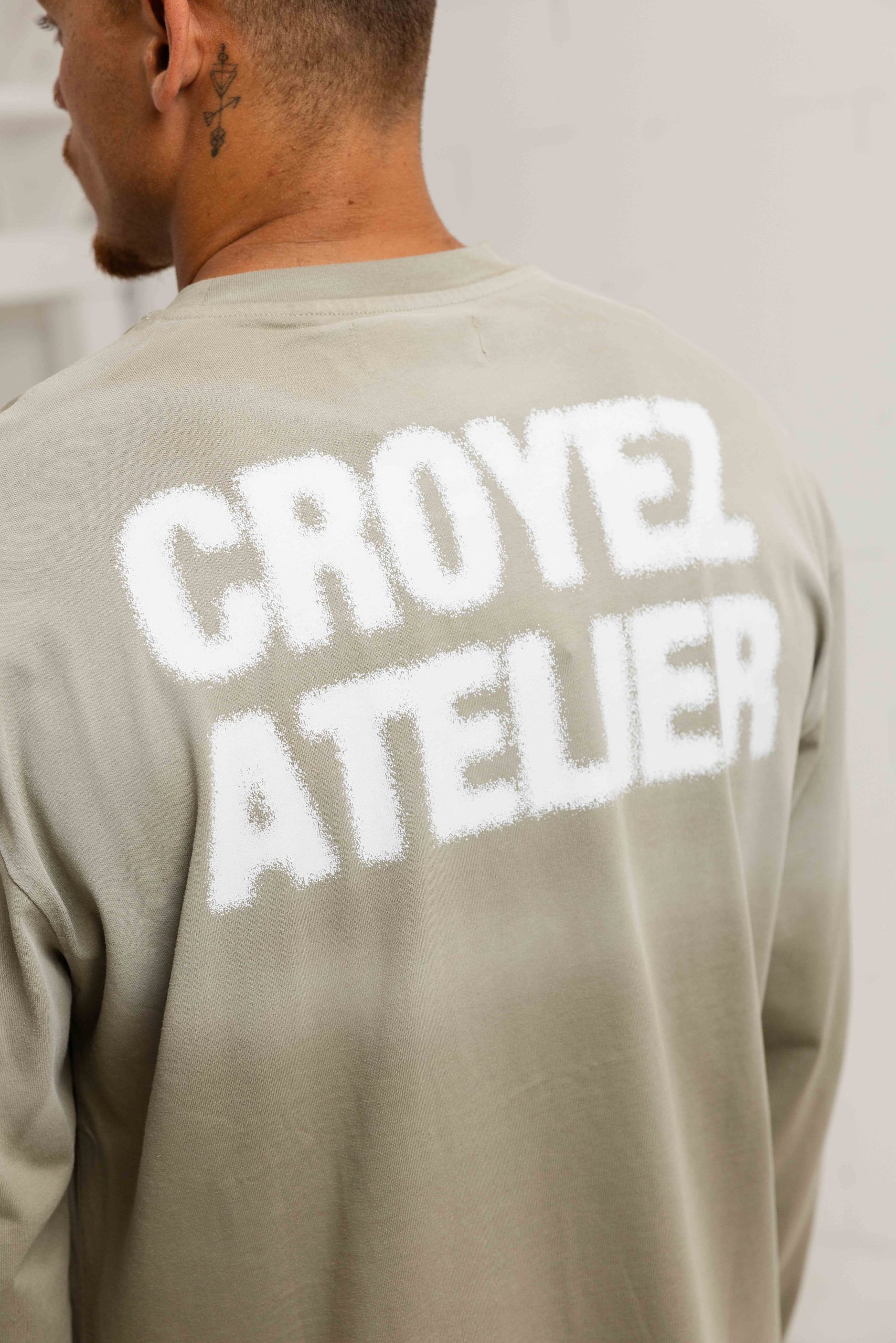 Croyez Sprayed Atelier Longsleeve T-Shirt Heren Groen