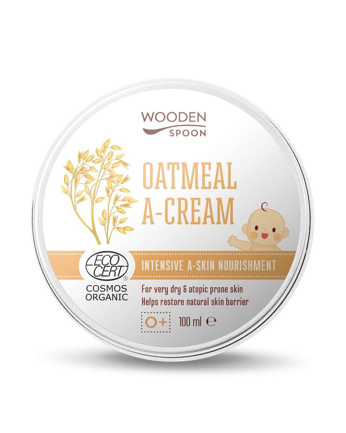 Hudkrem Baby 0+ – Tørr hud og eksem – Økologisk, 100% Naturlig | Oatmeal A-cream