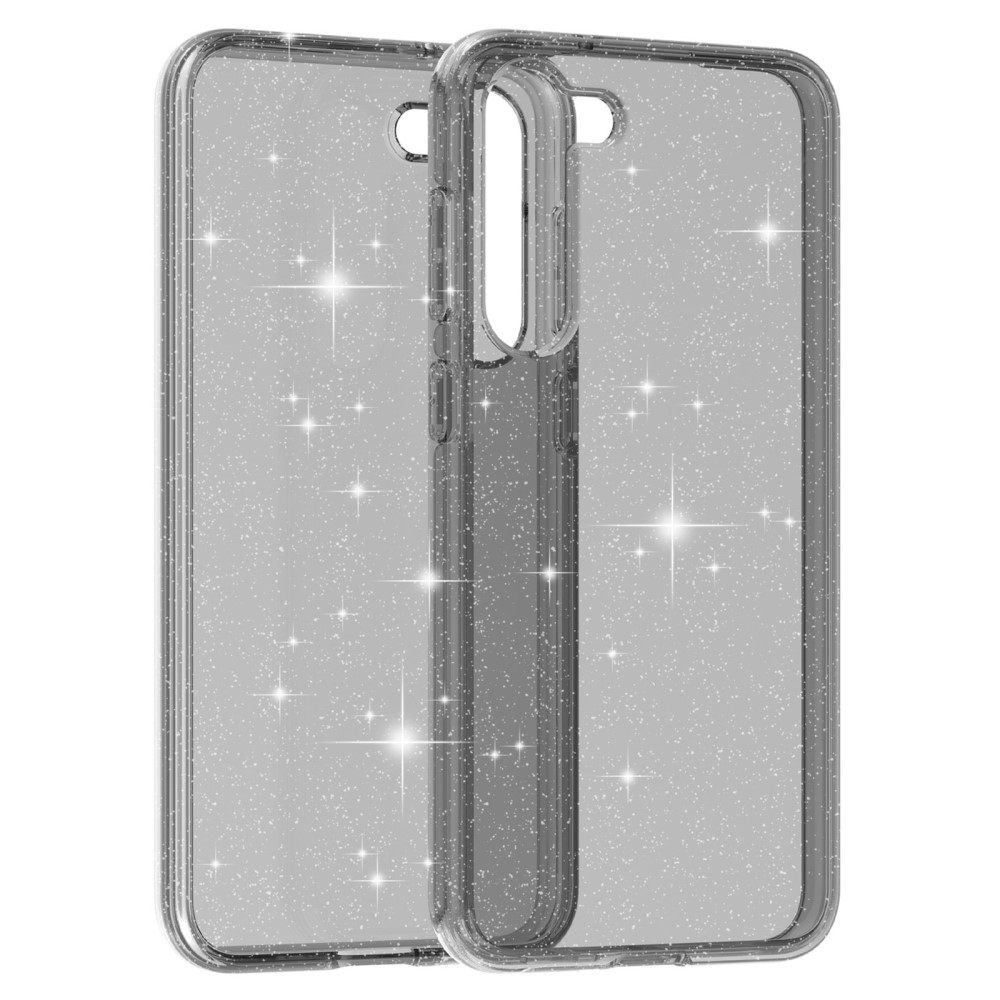 Samsung Galaxy S23 5G Hybrid Hardcase Schutzhülle im Glitzer Design - Grau / Transparent