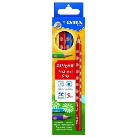 Lyra 3811050 Groove Buntstifte mit Namesfeld, 5 Stück