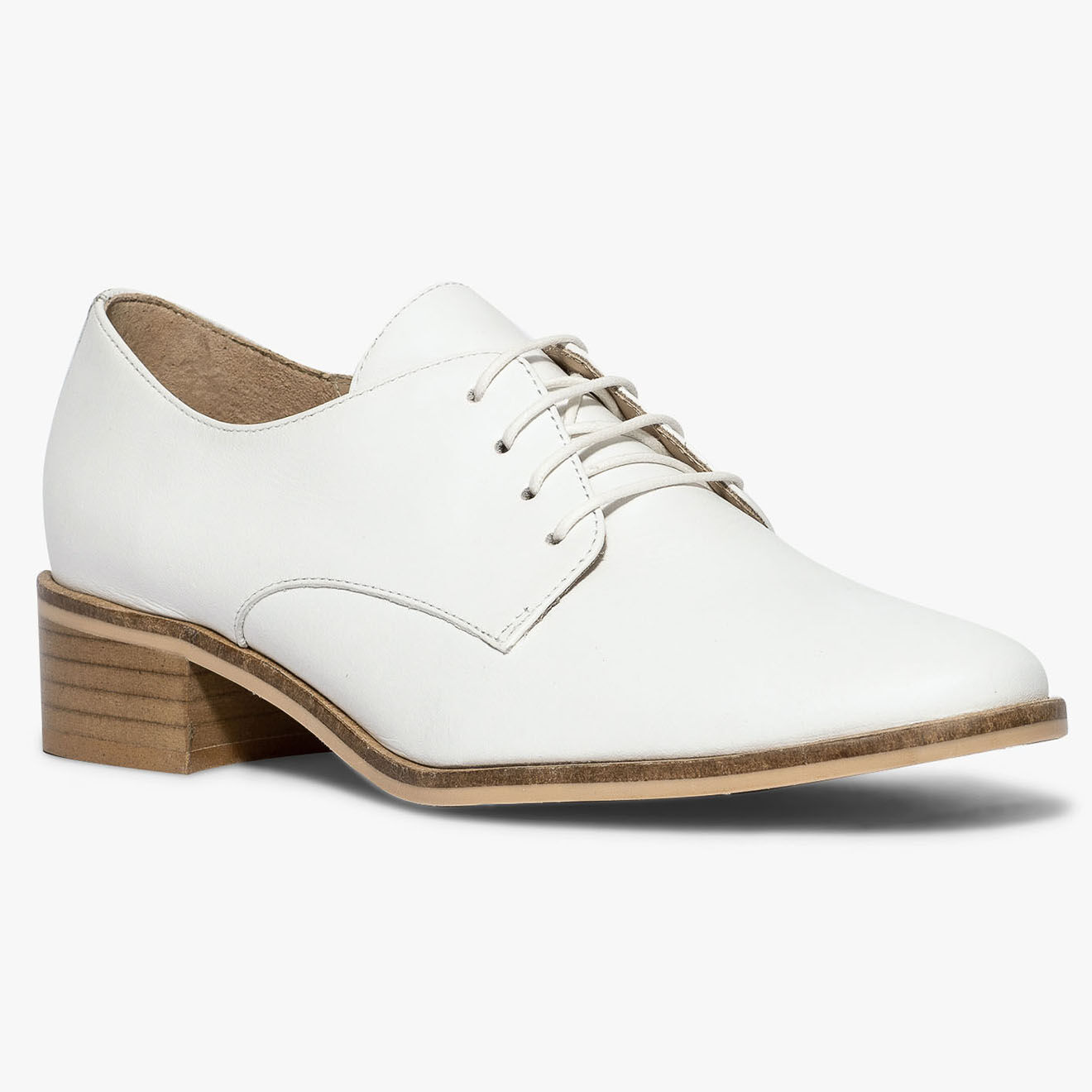 Bocage Derbies en Cuir Christel blanches