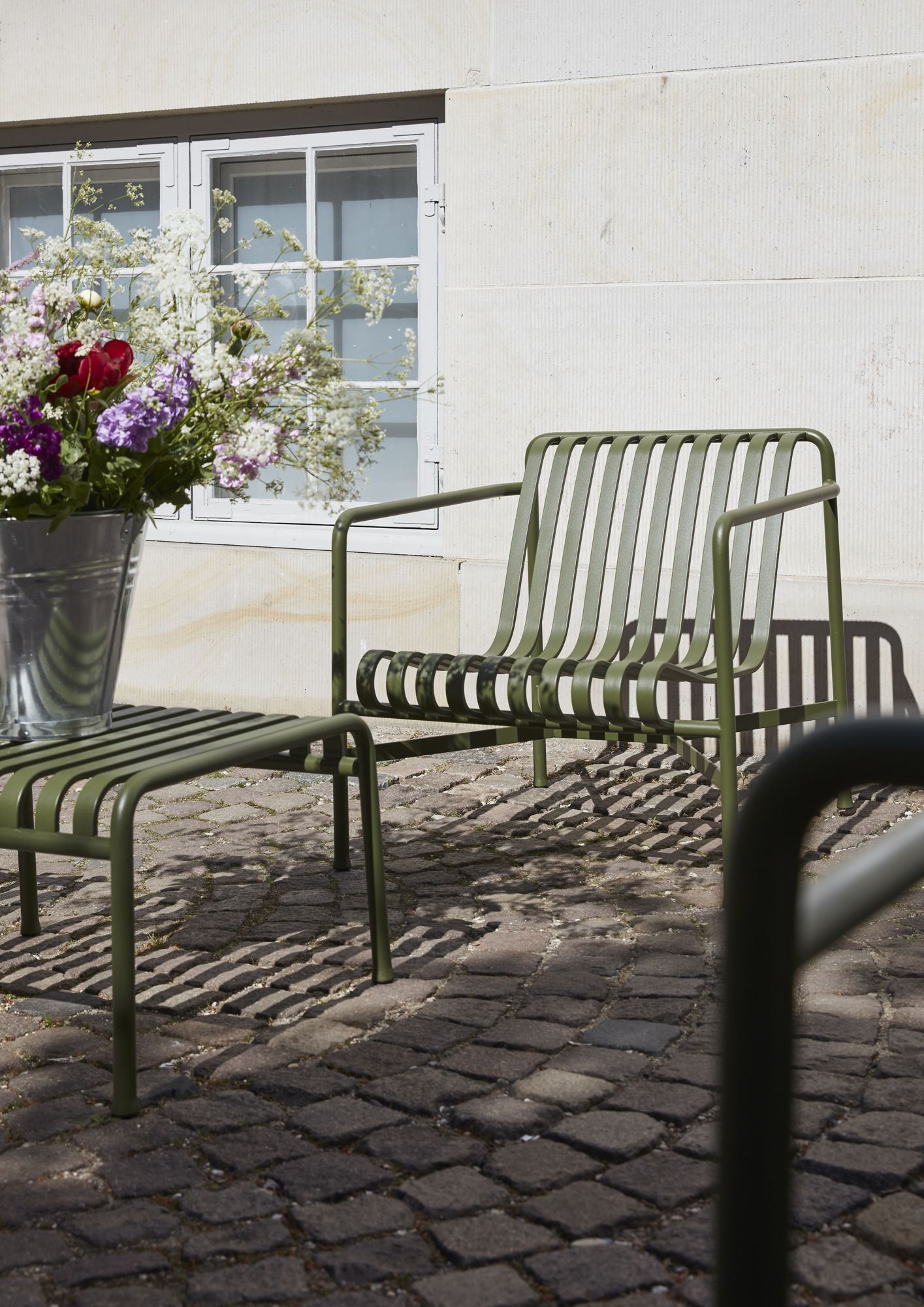 Loungestoel Palissade laag olive