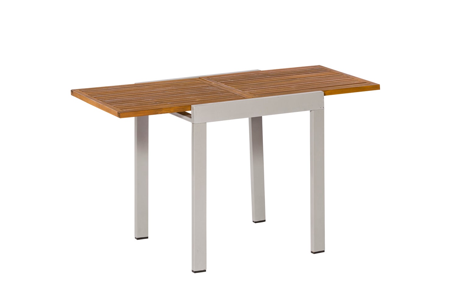 Uitschuifbare balkontafel, zilver/natuur, 65 (130) x 65 cm