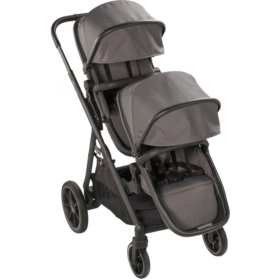 babyGO Geschwisterwagen Duo Mega Set Grey