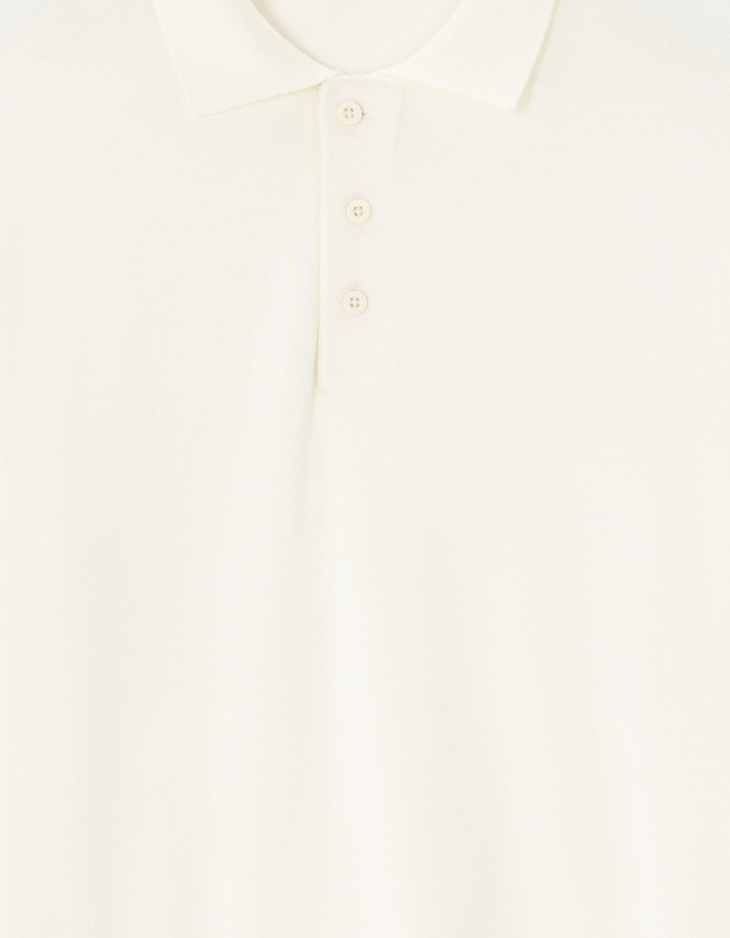Pull regular col polo - blanc