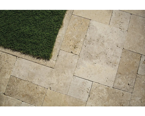 FLAIRSTONE Natuursteen Terrasplaat Bari Travertin Romeins Patroon Set = 1,48 m²