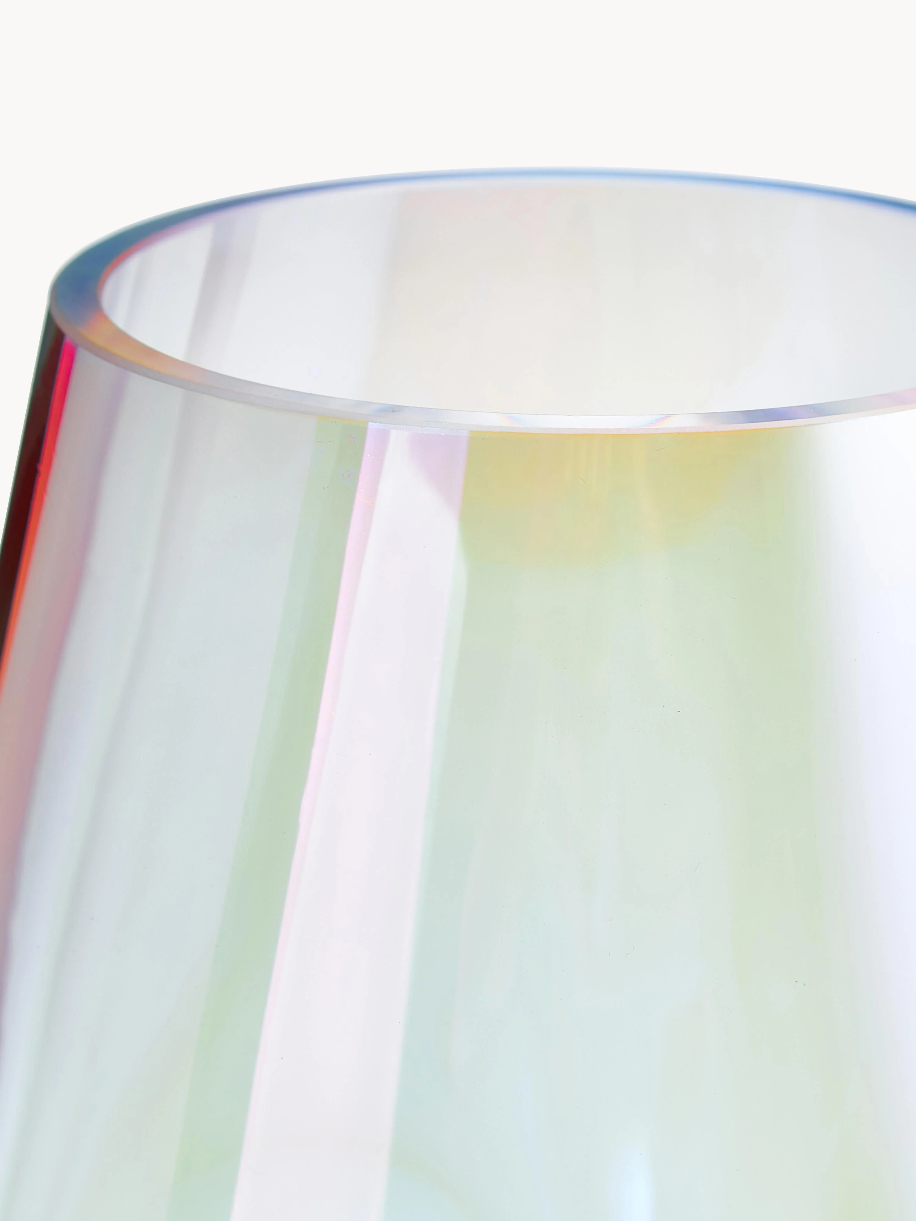 Grote mondgeblazen glazen vaas Rainbow, H 35 cm