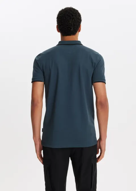 Polo piqué blauw (PETROL)