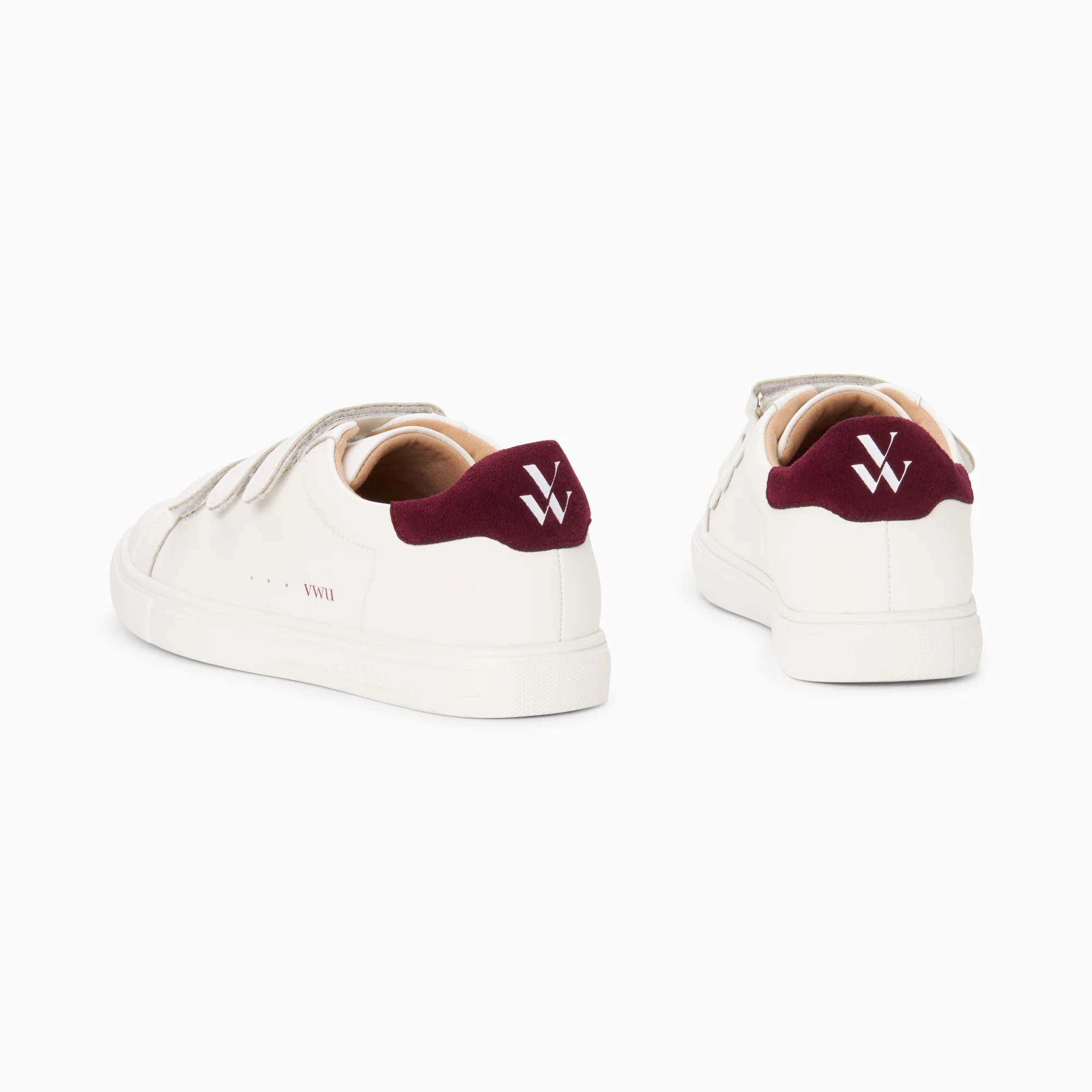 Sneakers-Baskets Nour blanc et prune à scratchs