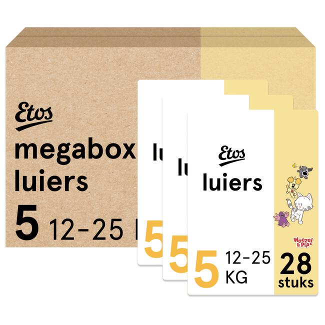 Etos Woezel & Pip Luiers Junior Megabox Maat 5 12-25 kg 84 stuks