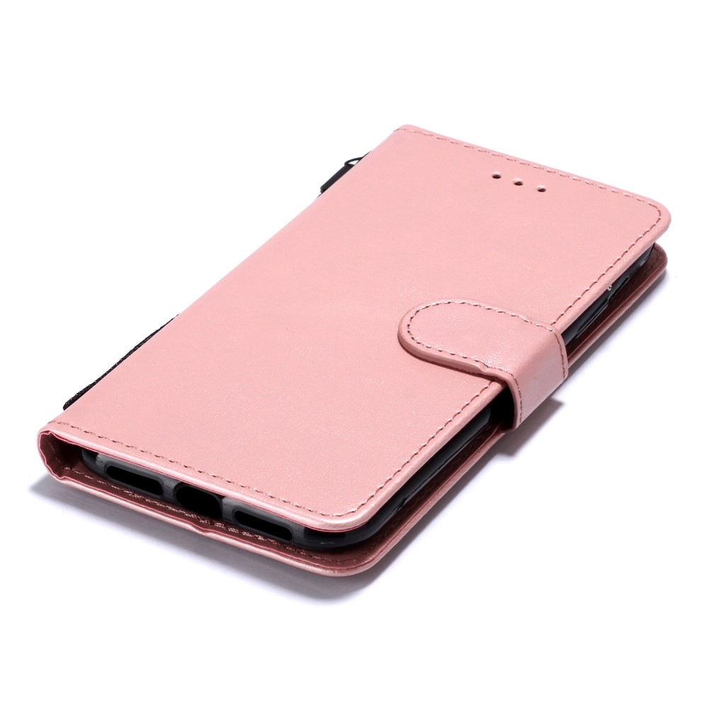 iPhone 11 Leder Tasche Flip Cover mit Kartenfächer - Roségold
