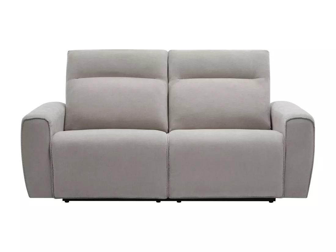 Canapé 3 places relax électrique en tissu gris LORGITA