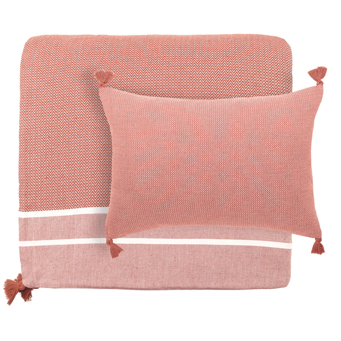 Febronie Housse de coussin Stockholm terracotta - 60x40 cm