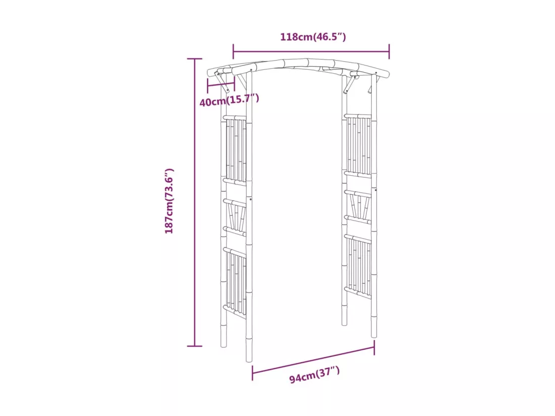 Arche pour rosiers Bambou 118x40x187 cm