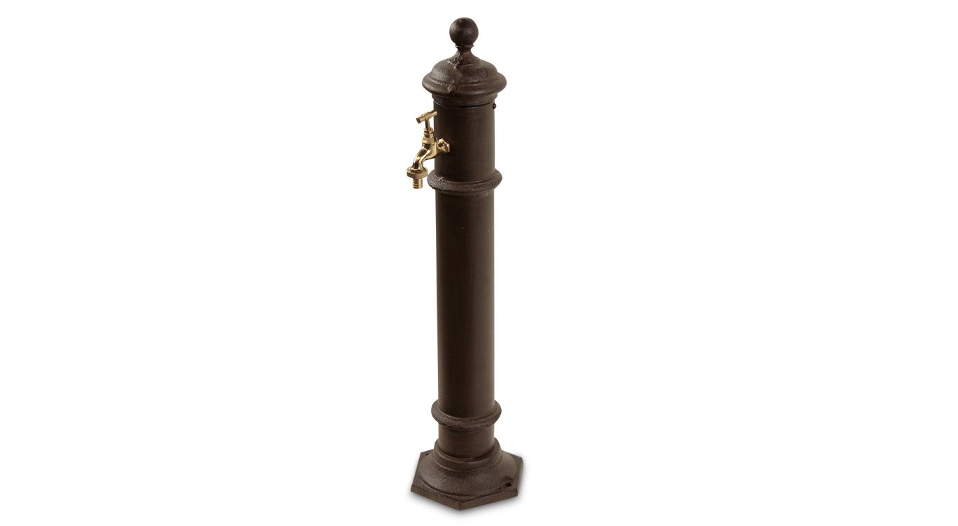 Fontaine de jardin métal marron 17x19x73cm